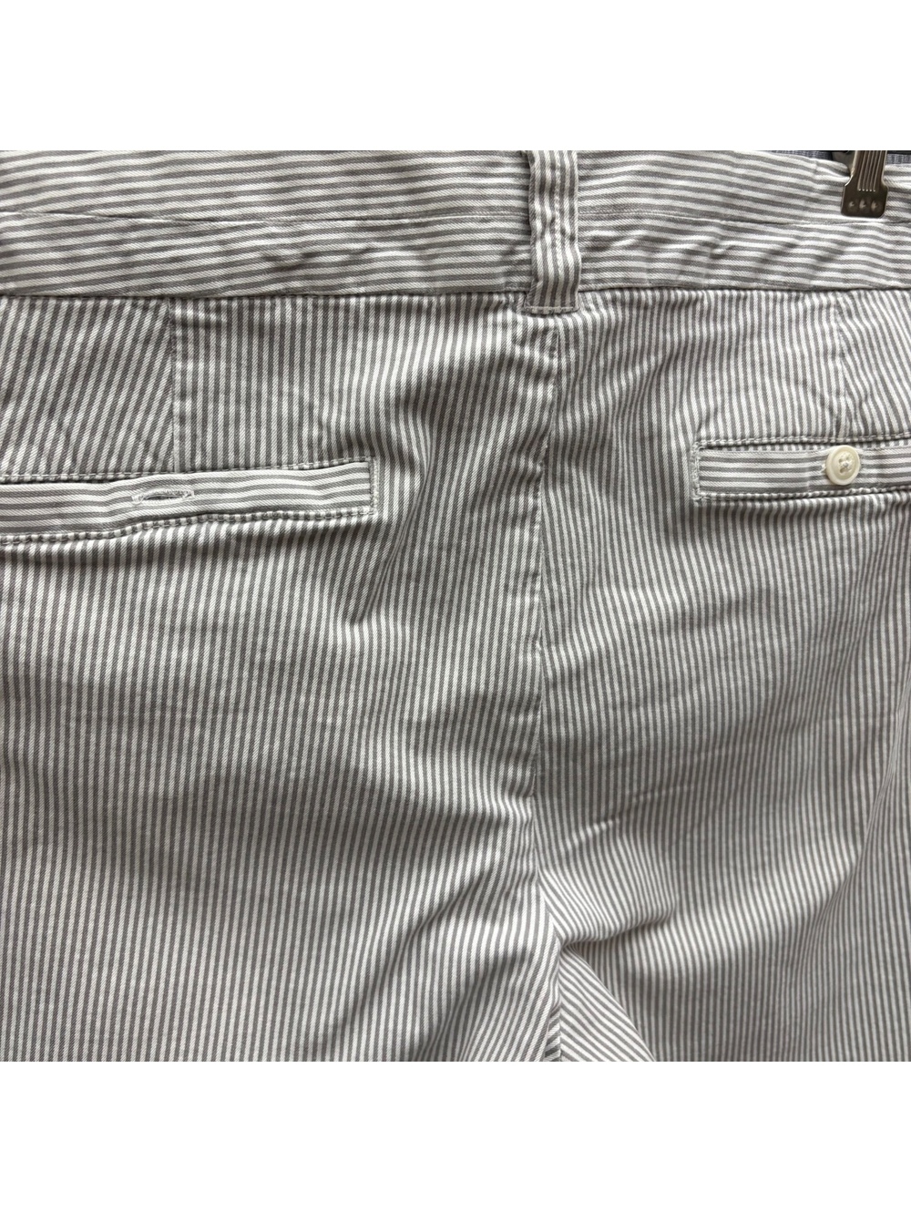 Boden Cropped Pants Women's UK 16 / US 12 Gray White Stripe Straight Leg Office - Picture 10 of 10
